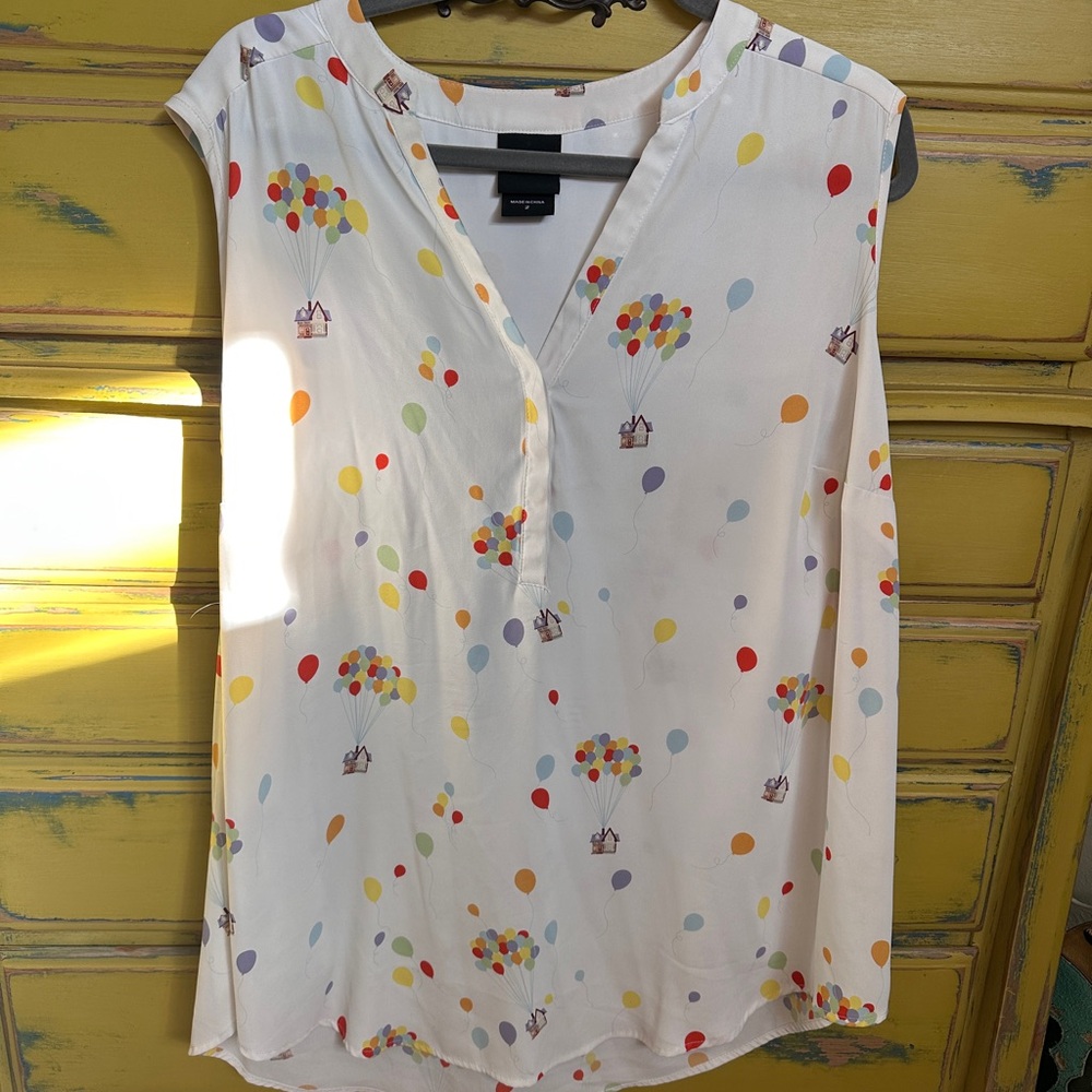 Colorful UP Pixar Balloon Print Women's Top